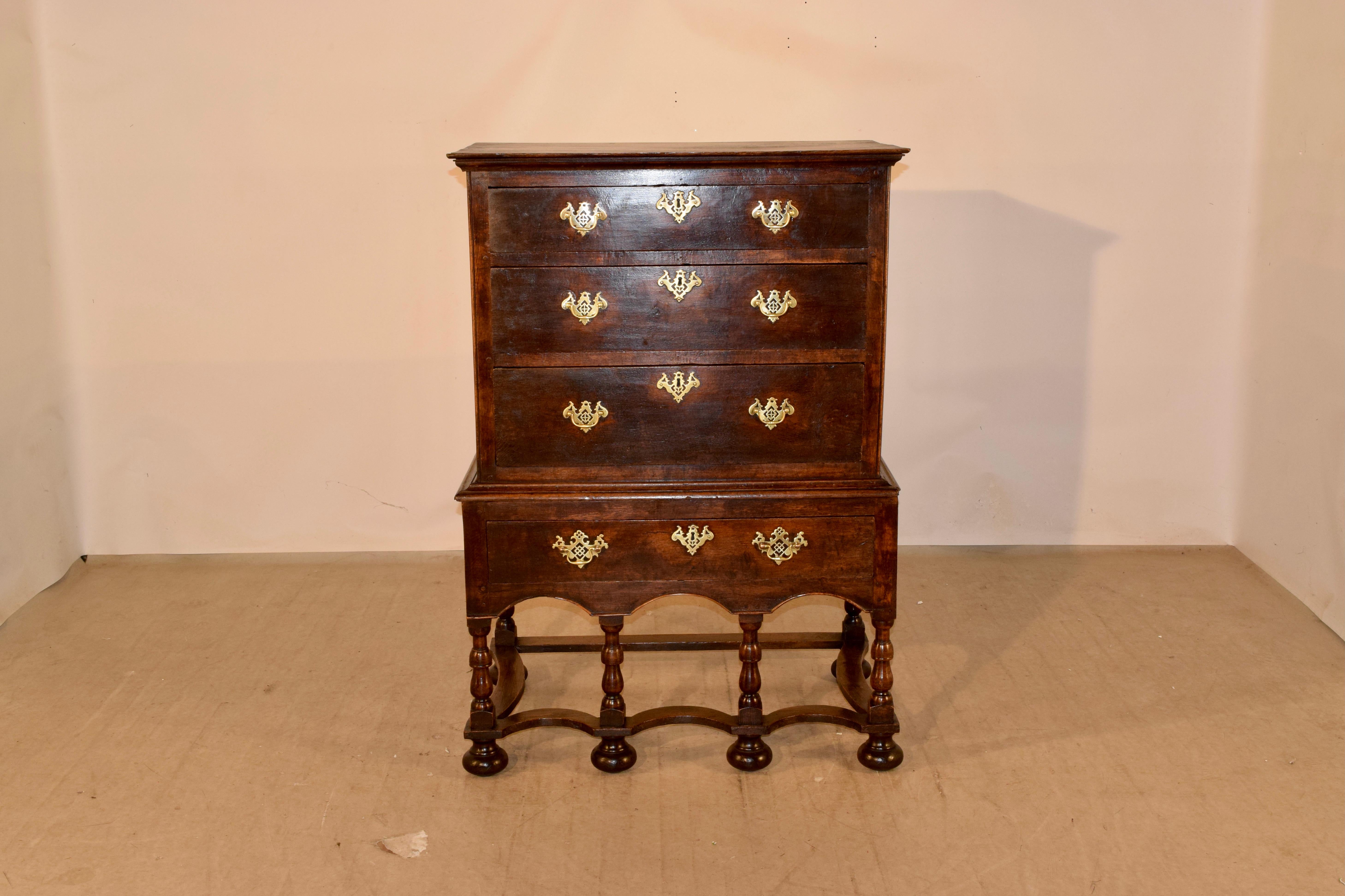 English Early 18th Century Chest on Stand For Sale
