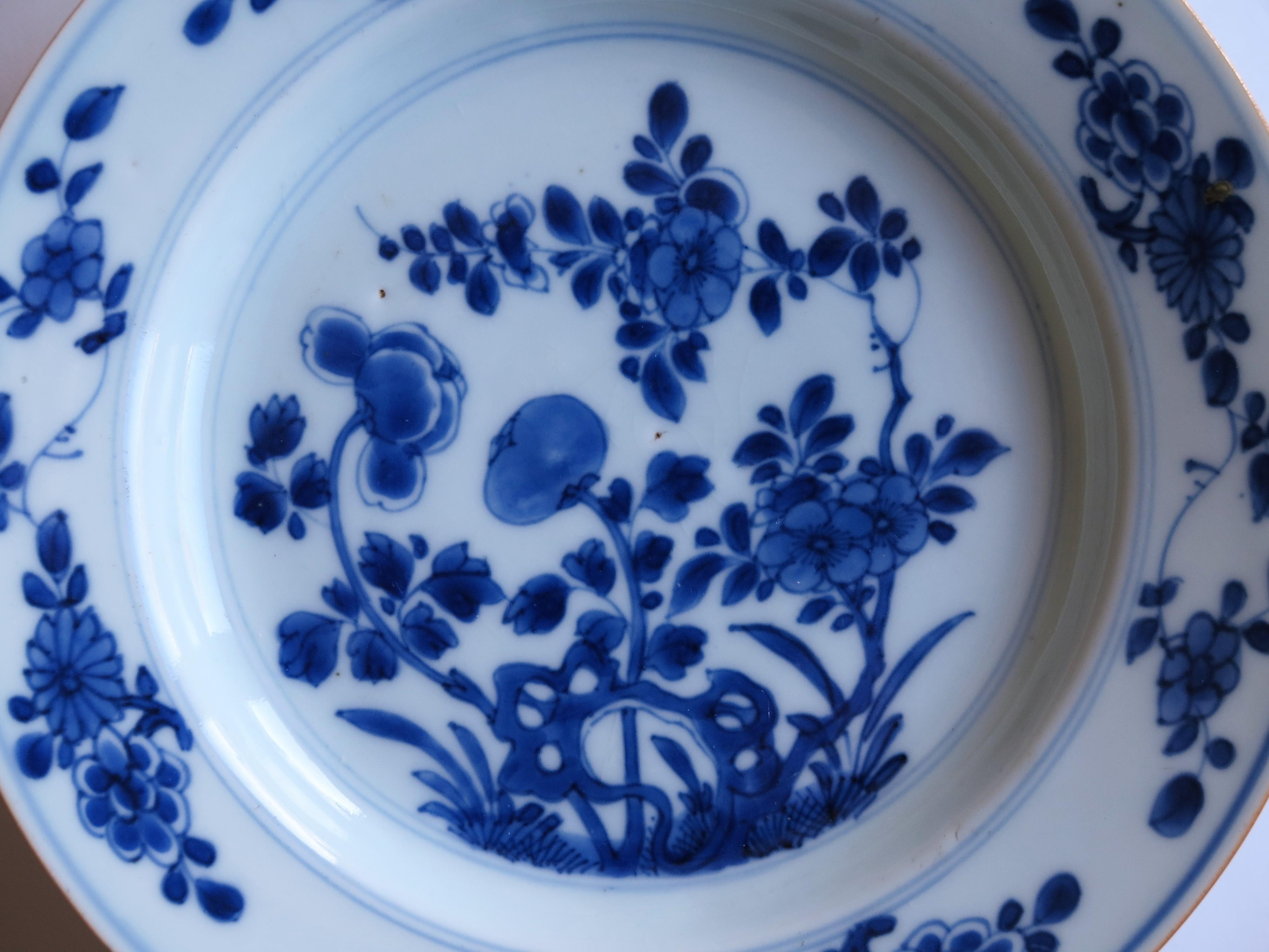 Early 18th Century Chinese Porcelain Blue and White Plate or Dish, Qing Ca 1730 8