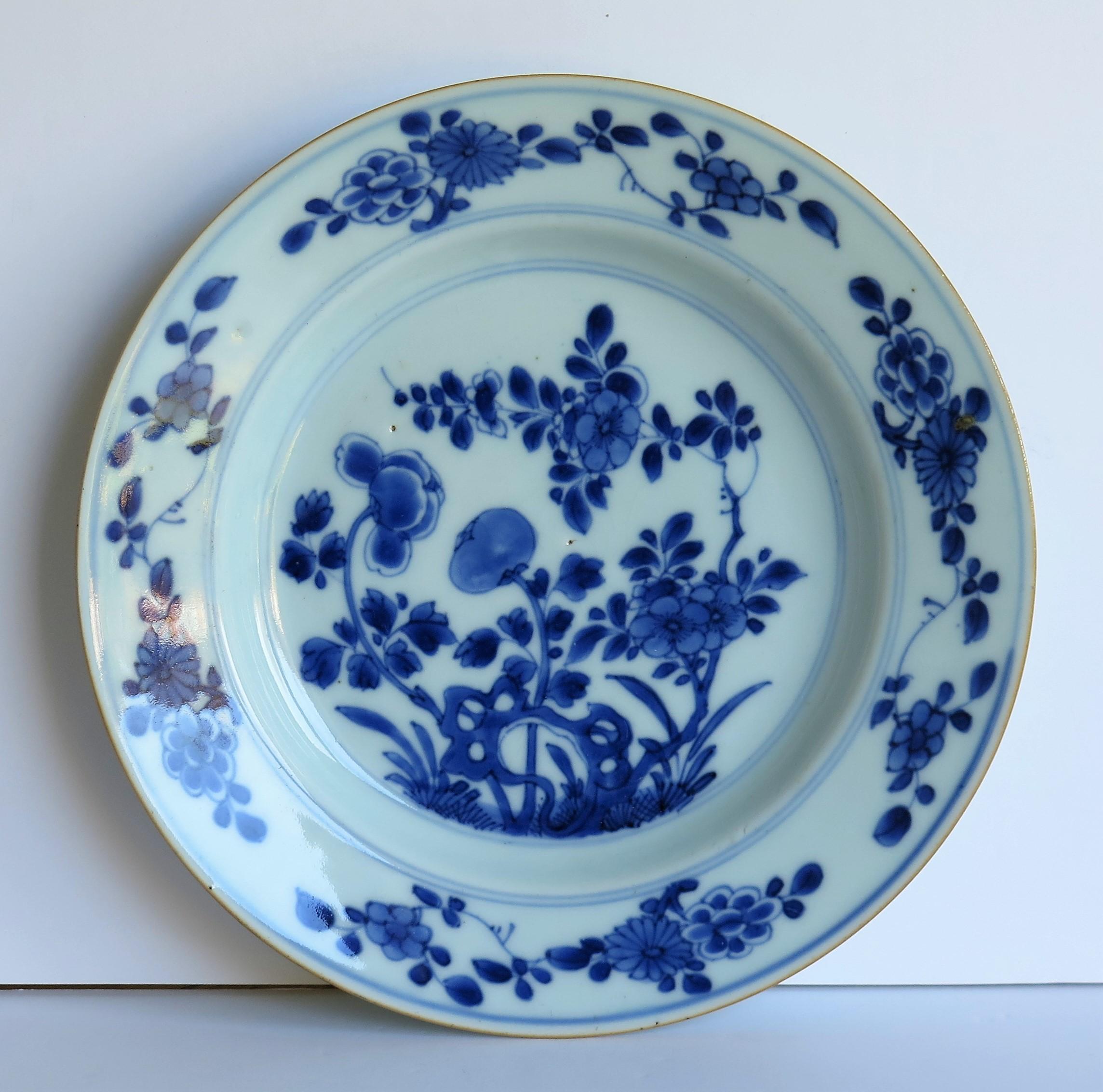 Early 18th Century Chinese Porcelain Blue and White Plate or Dish, Qing Ca 1730 2