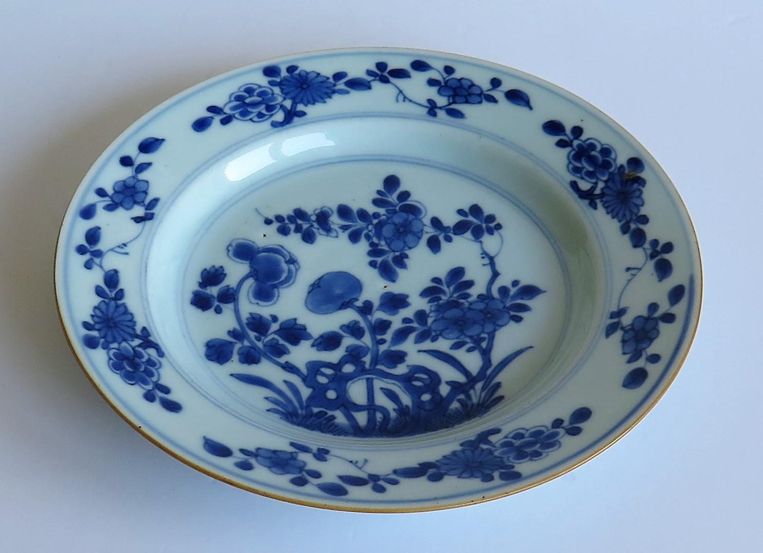 Early 18th Century Chinese Porcelain Blue and White Plate or Dish, Qing Ca 1730 3