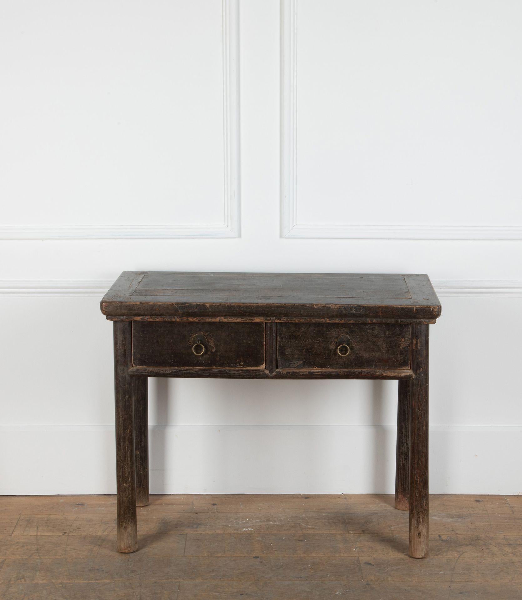 Early 18th Century Chinese Side Table with two drawers.