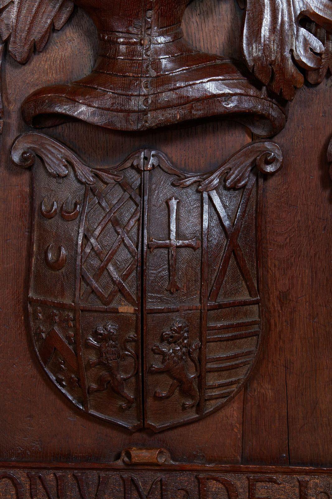 Carved Early 18th Century Coat of Arms For Sale