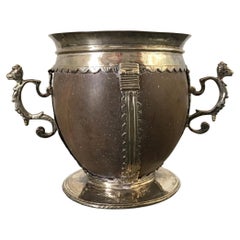 Antique Early 18th Century Coconut and Silver Cup