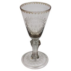 Début du 18e siècle Verre commémoratif gravé Vivat PBR 1721 The Netherlands