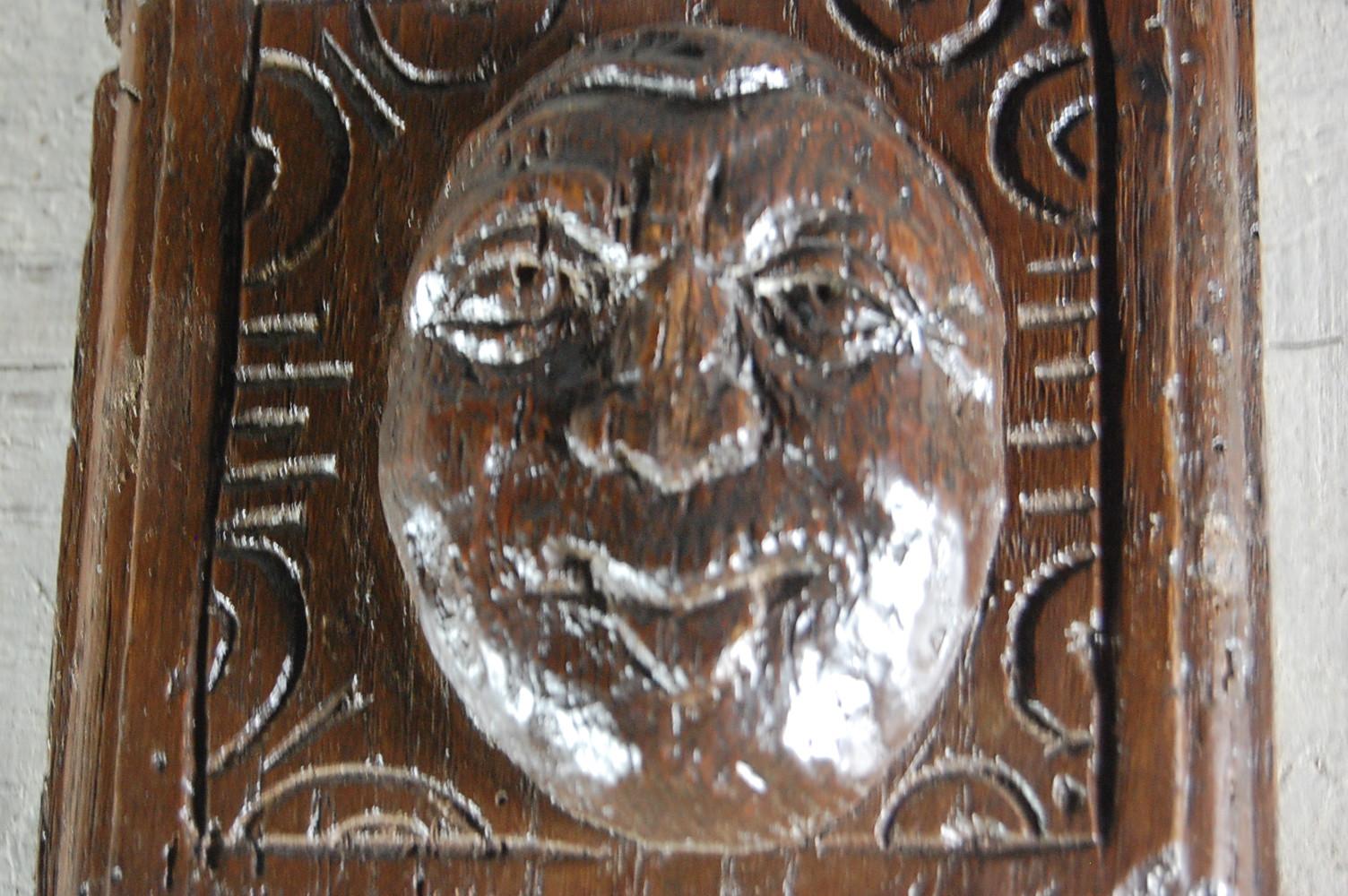 European Early 18th Century Continental Face Relief Carving