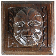 Early 18th Century Continental Green Man Relief Carving