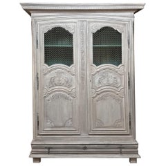 Antique Early 18th Century Country French Armoire, Bookcase