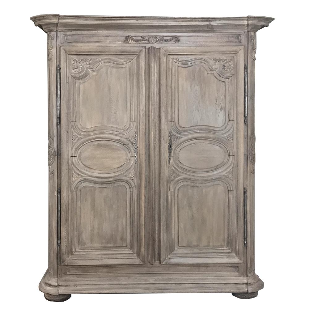 Early 18th Century Country Stripped French Armoire