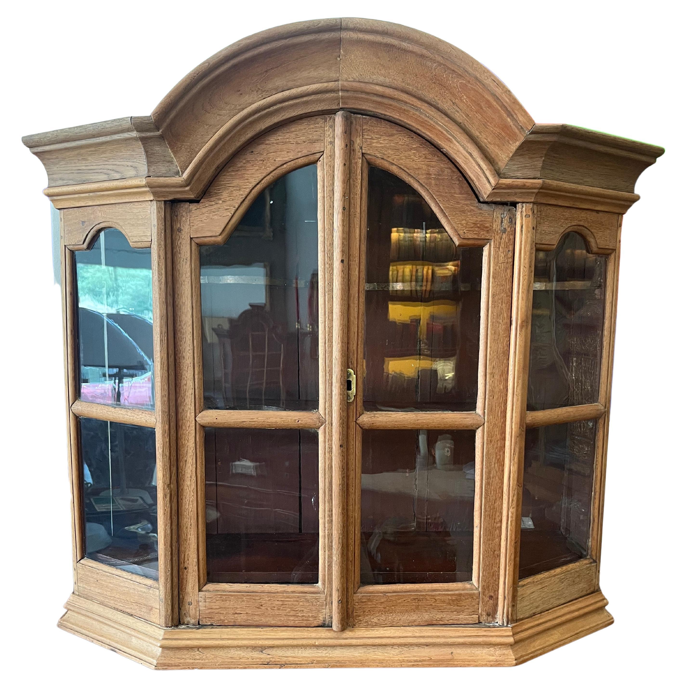  Early 18th Century Dutch “Arched “ and Glazed Wall Cabinet.  For Sale