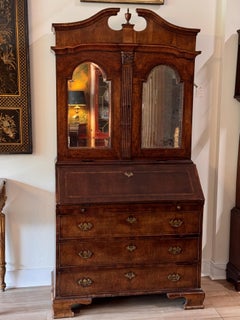 Early 18th Century Dutch Baroque Burl Walnut Drop-Front Secretary Desk