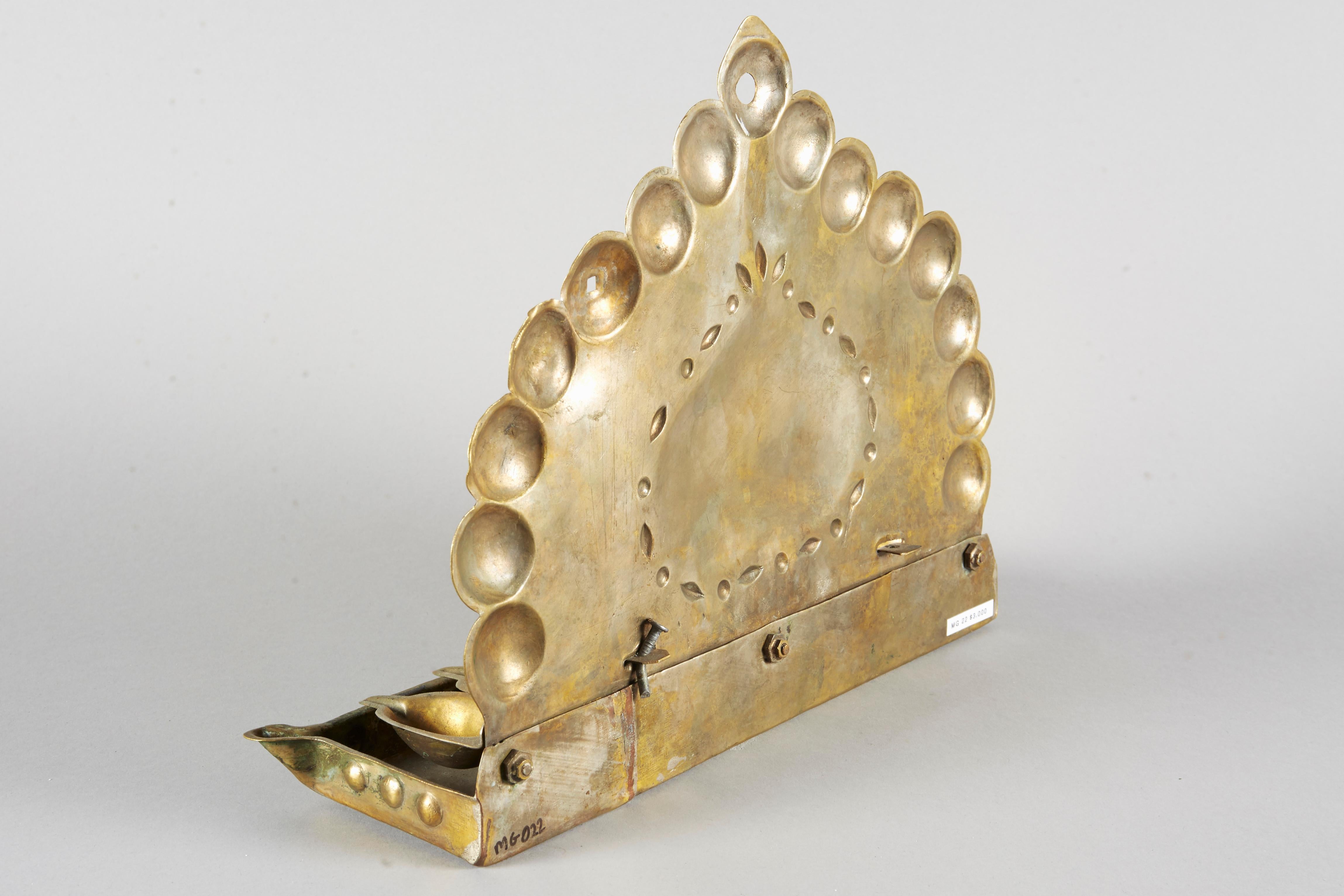 Early 18th Century Dutch Brass Hanukkah Lamp Menorah 2