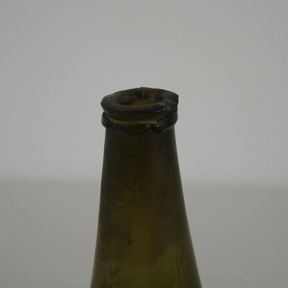 Hand-Crafted Early 18th Century Dutch Handblown Glass Wine Bottle