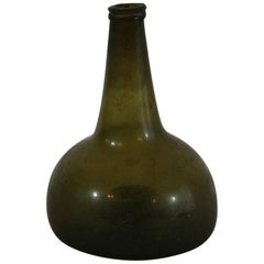 Early 18th Century Dutch Handblown Glass Wine Bottle