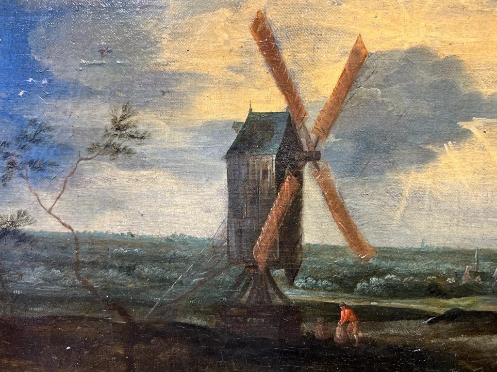 Louis XIV Early 18th Century Dutch Landscape Painting Attributed to Théobald Michau For Sale