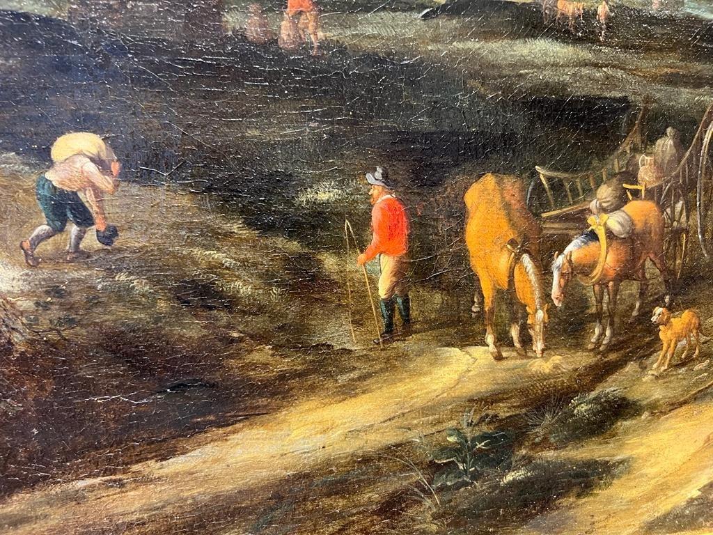 Huilé Peinture de paysage hollandais du début du 18e siècle attribuée à Théobald Michau en vente