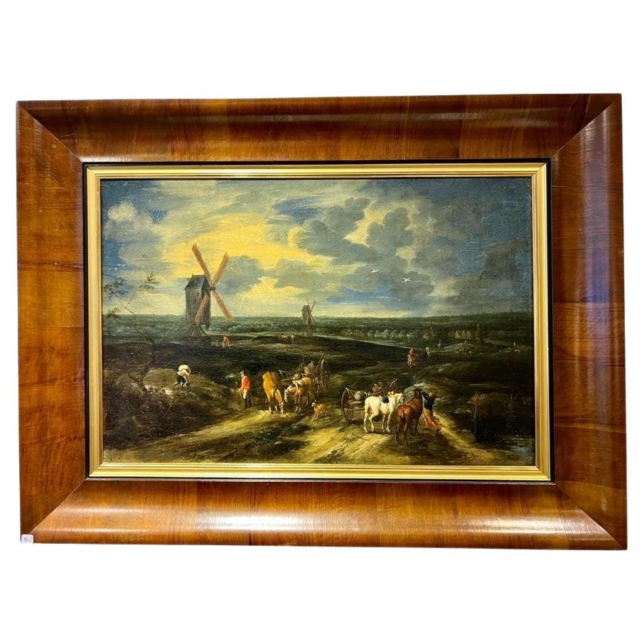 Peinture de paysage hollandais du début du 18e siècle attribuée à Théobald Michau en vente