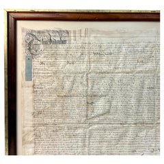 Early 18th Century English Framed Indenture Document, Framed