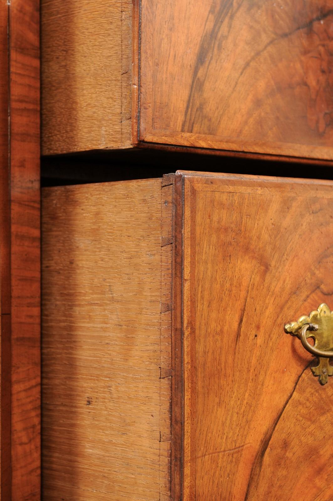Early 18th Century English George I Burled Walnut Secretary Bookcase / Chest  For Sale 11