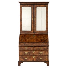 Early 18th Century English George I Walnut Bureau Bookcase