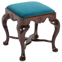 Early 18th Century English George II Deeply Carved Footstool