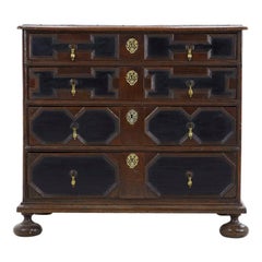 Early 18th Century English Oak and Ebonised Chest of Drawers