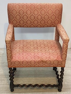 Early 18th Century English Oak Barley Twist Armchair, circa 1700