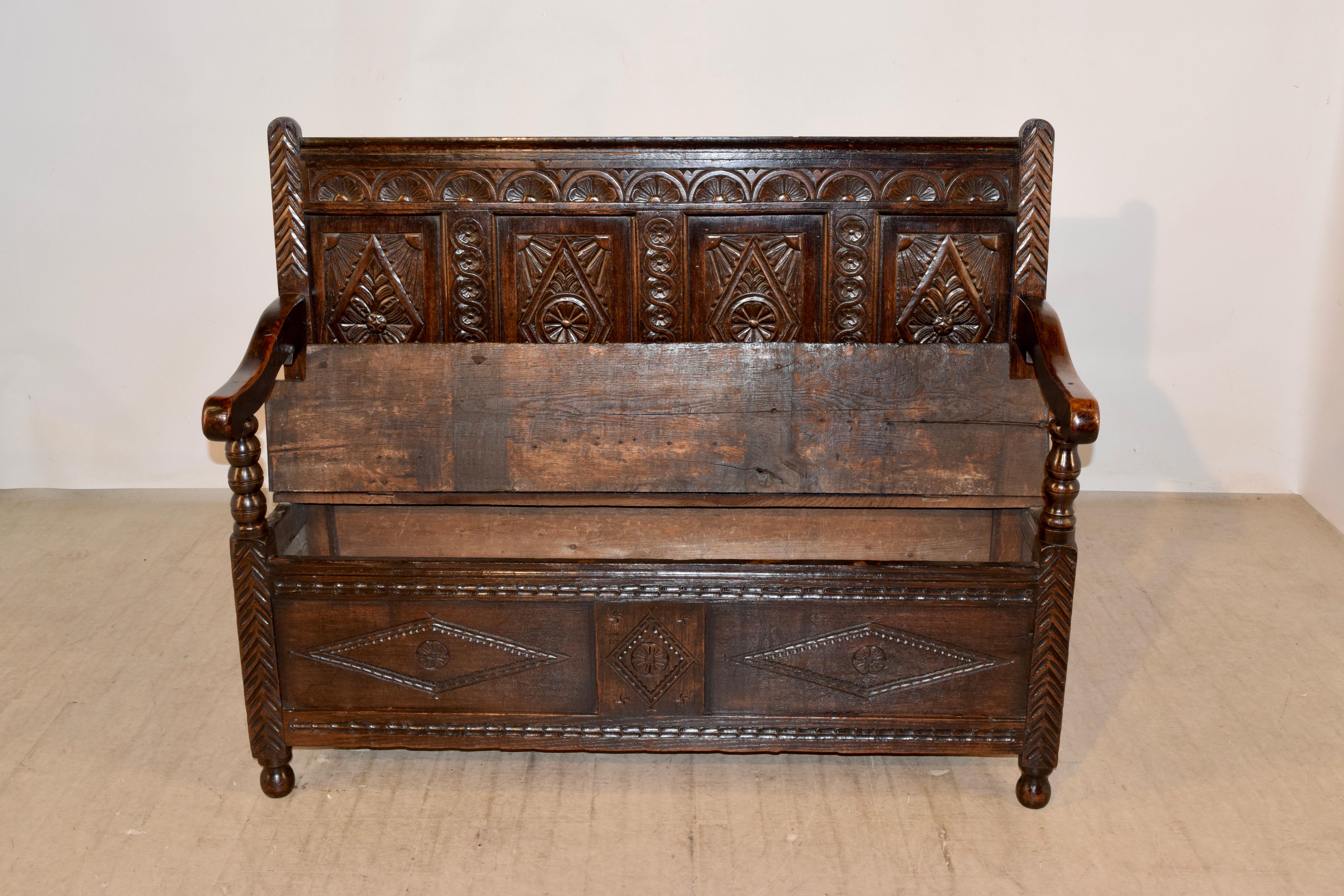 Early 18th Century English Oak Bench 8