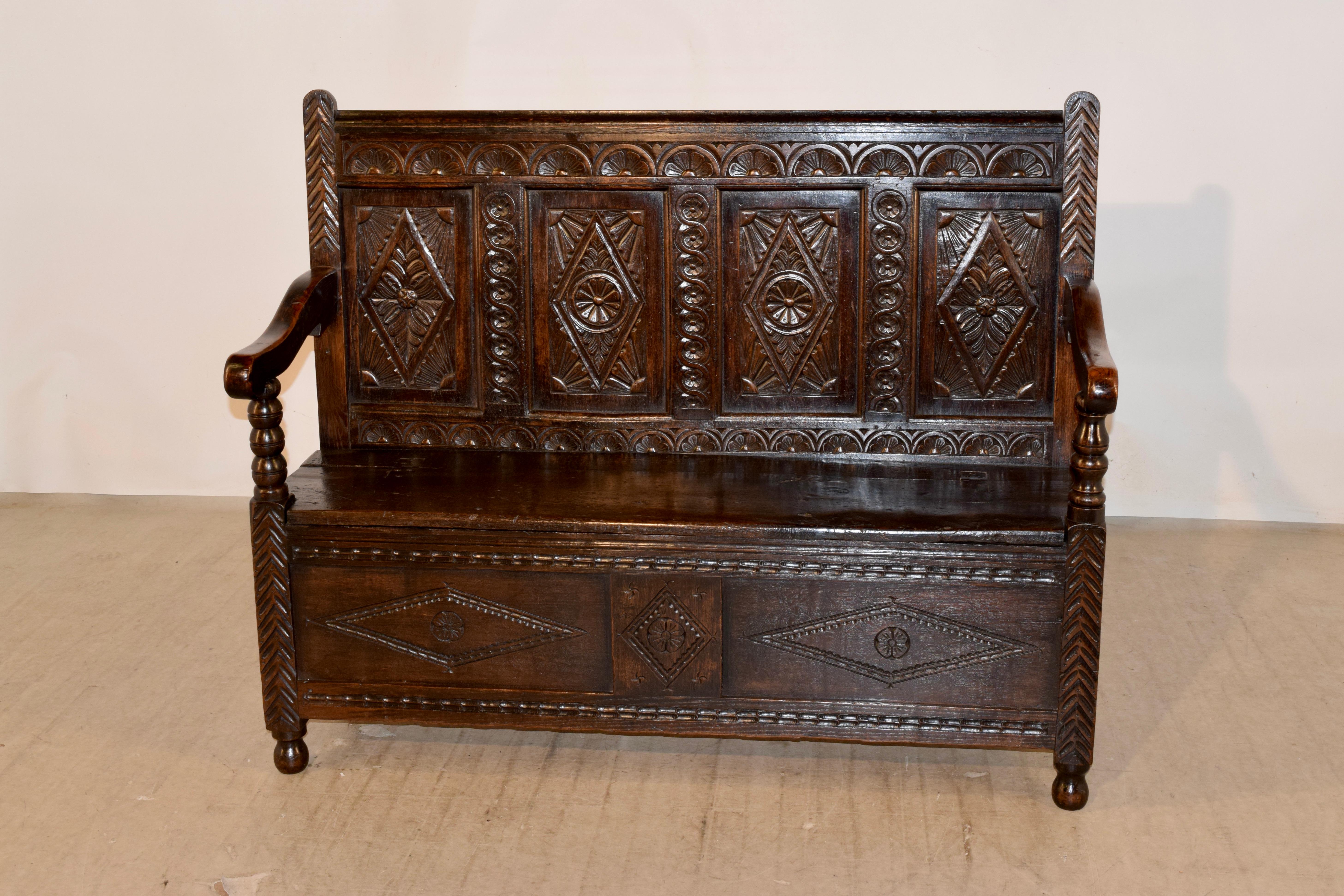 Early 18th Century English Oak Bench 2