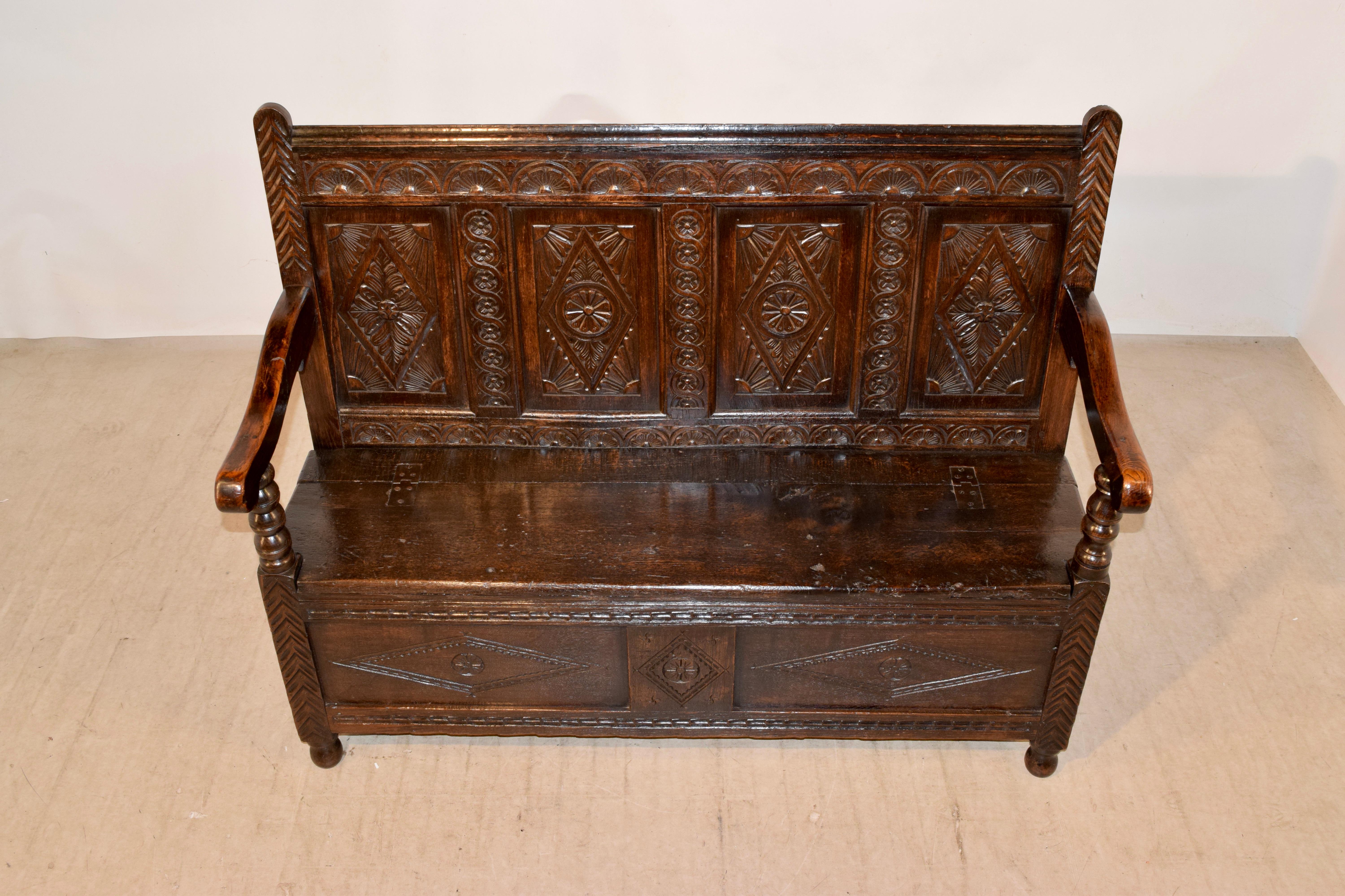 Early 18th Century English Oak Bench 4