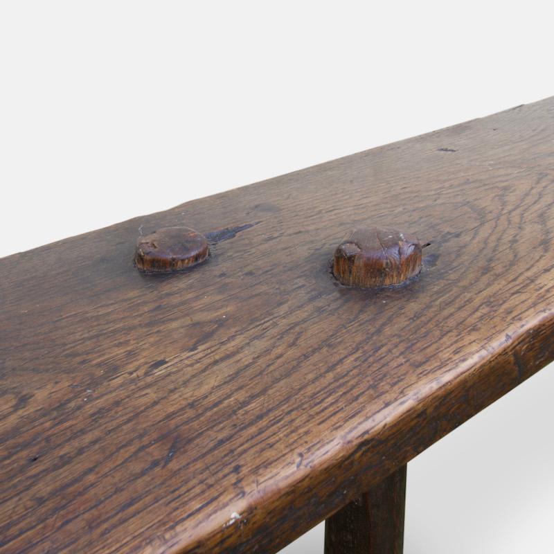 Early 18th Century English Oak Country Bench 3