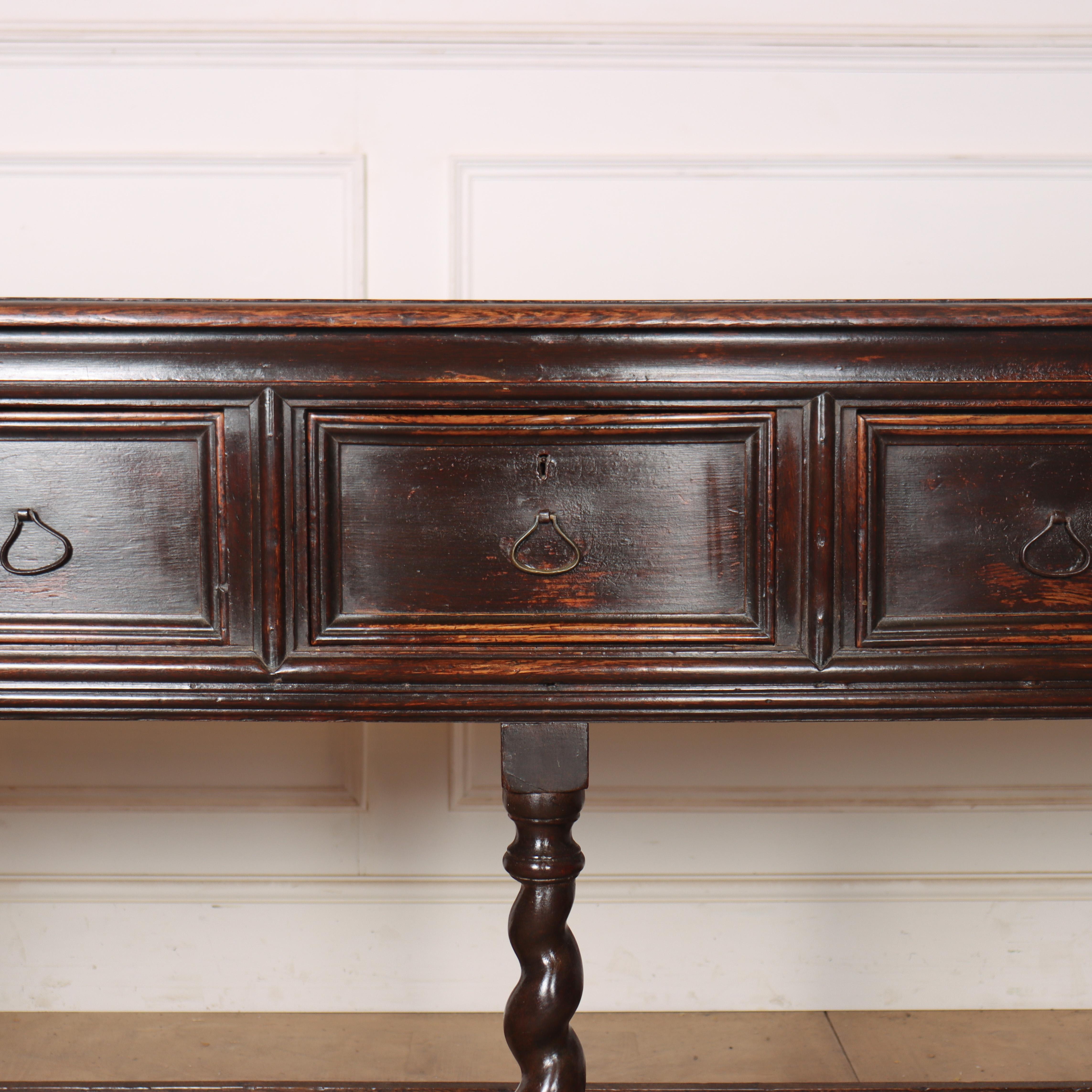 Early 18th Century English Oak Dresser Base For Sale 1