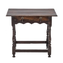Early 18th Century English Oak Side Table with Drawer c1710 (Georgian, George I)