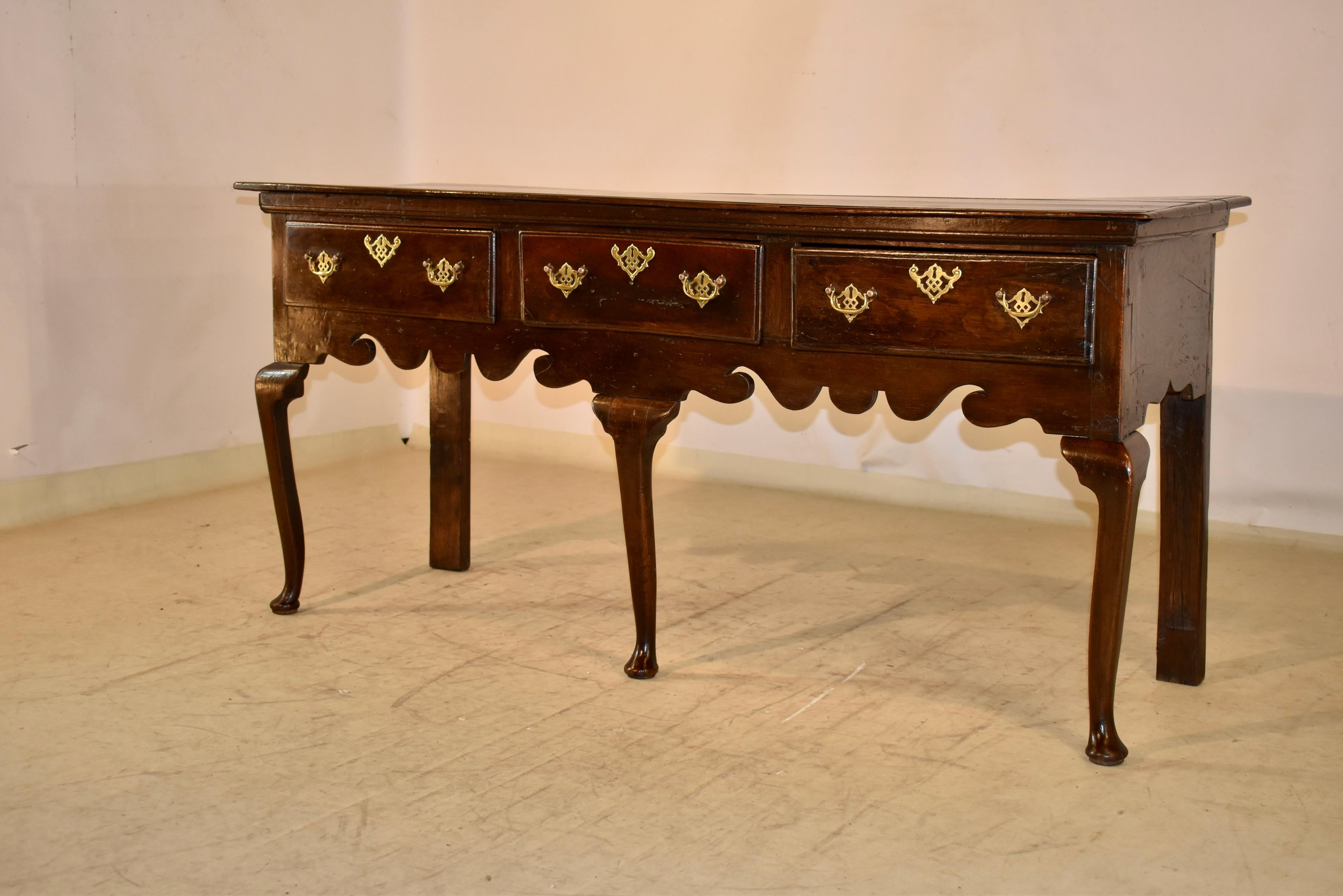 Brass Early 18th Century English Oak Sideboard For Sale