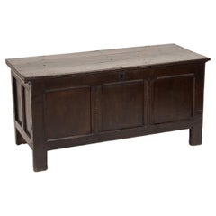 Early 18th Century English Oak Three-Panel Coffer, c.1720–1740