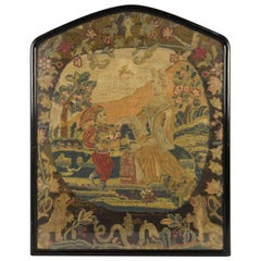 Early 18th Century English Petit-Point Jester and a Maiden