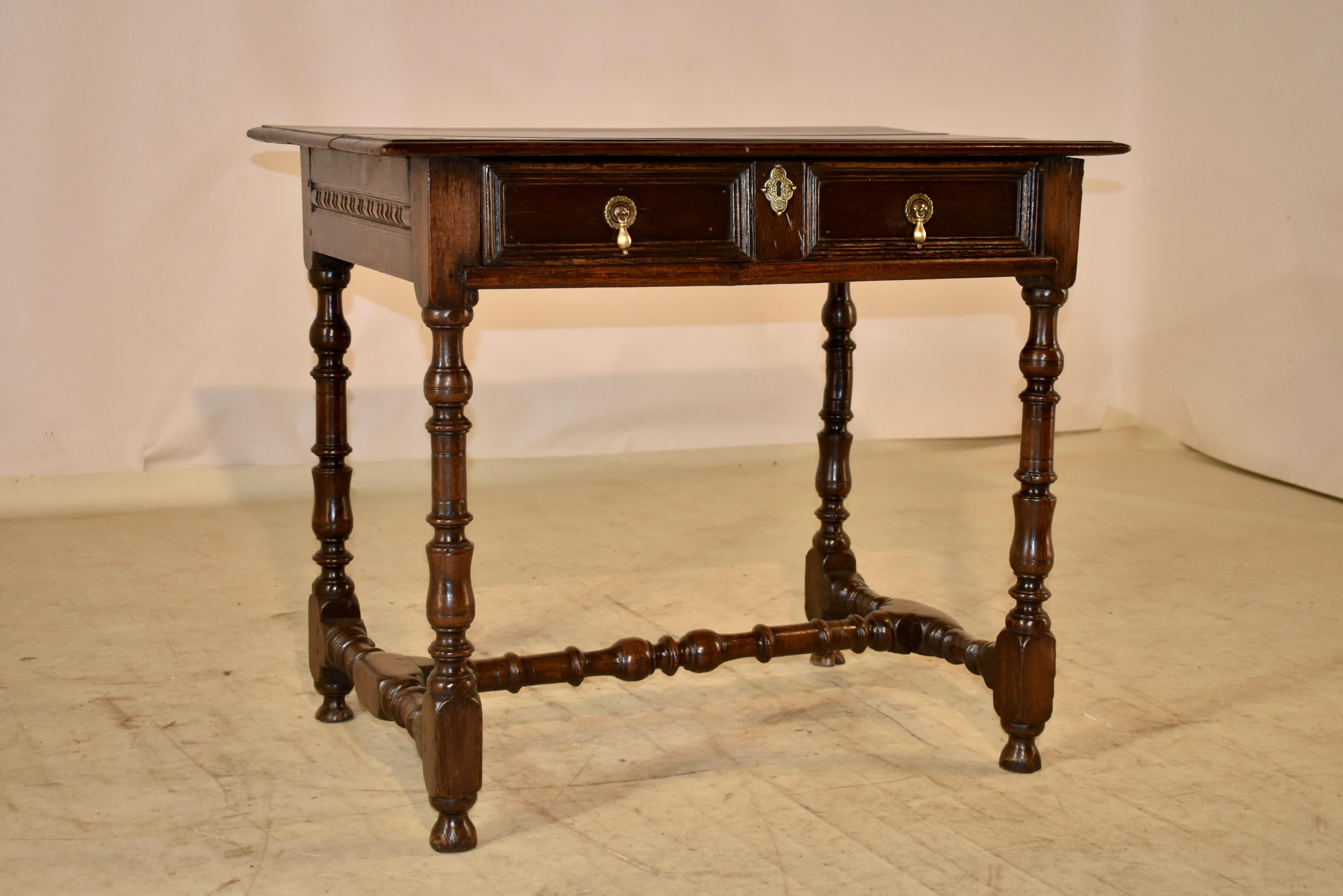 William and Mary Early 18th Century English Side Table For Sale