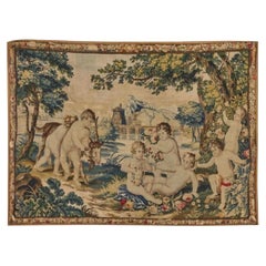 Early 18th century English tapestry "Children’s Bacchanal with a Goat" Antique Early 18th century English tapestry "Children’s Bacchanal with a Goat"