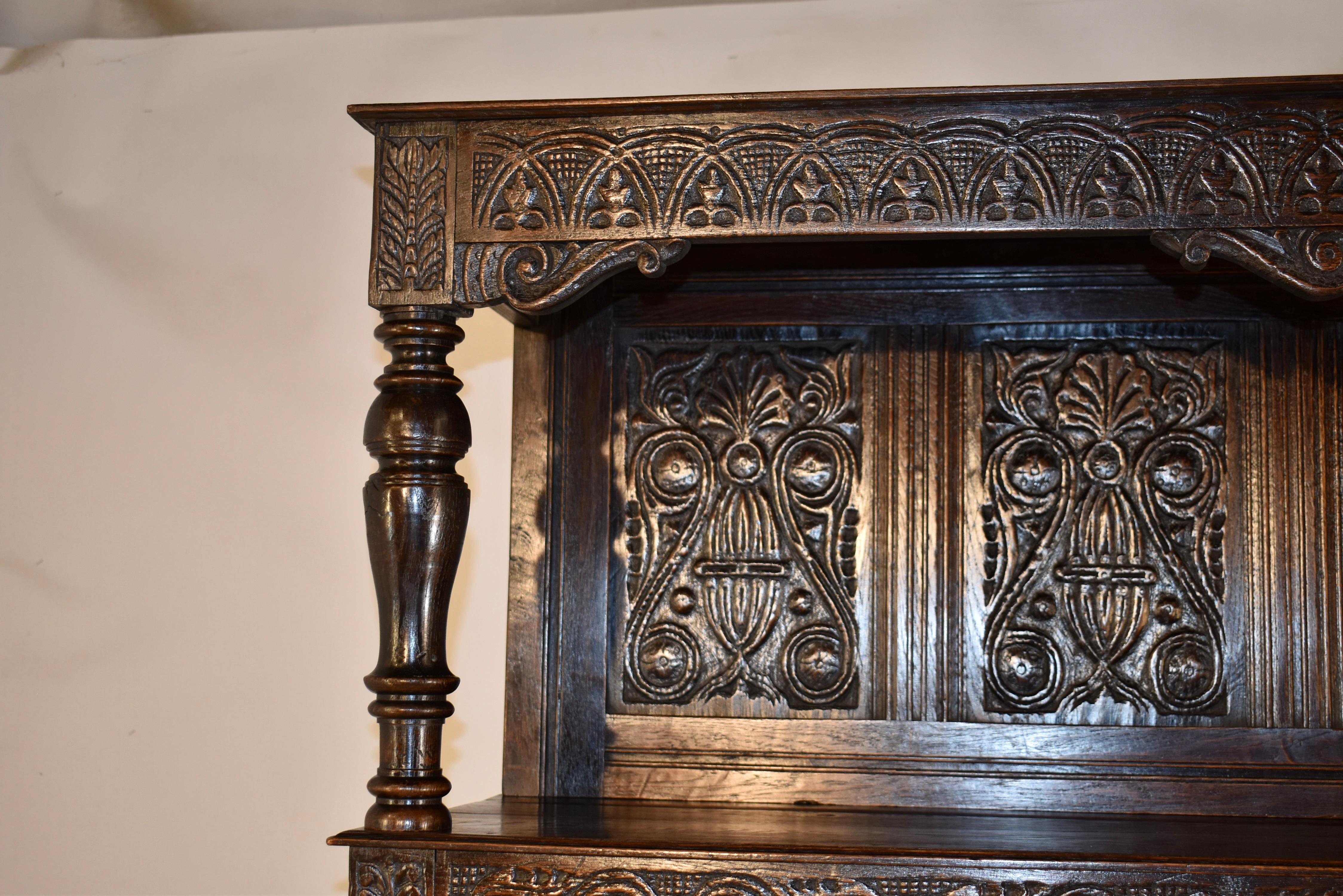 Early 18th Century English Tridarn Press Cupboard For Sale 4