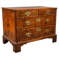Antique Early 18th Century English Walnut Oyster Veneer Chest of Drawers