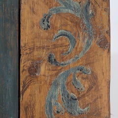 Début 18ème siècle Farmhouse Wabi Sabi Primitive Painted Folk Art Bridal Cabinet