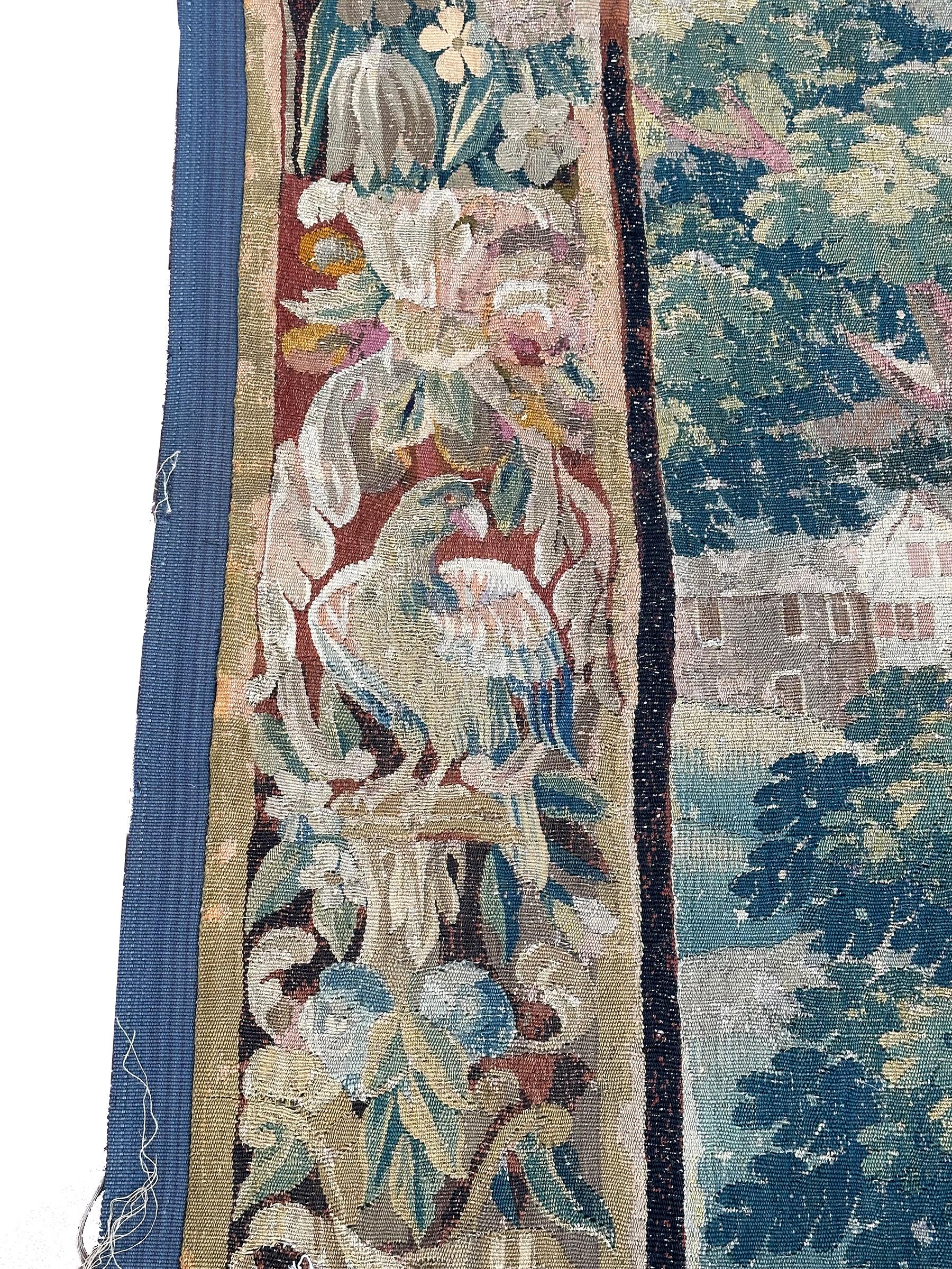 Early 18th century Flemish antique tapestry 10x13 Verdure Wool & Silk 297x384cm For Sale 10