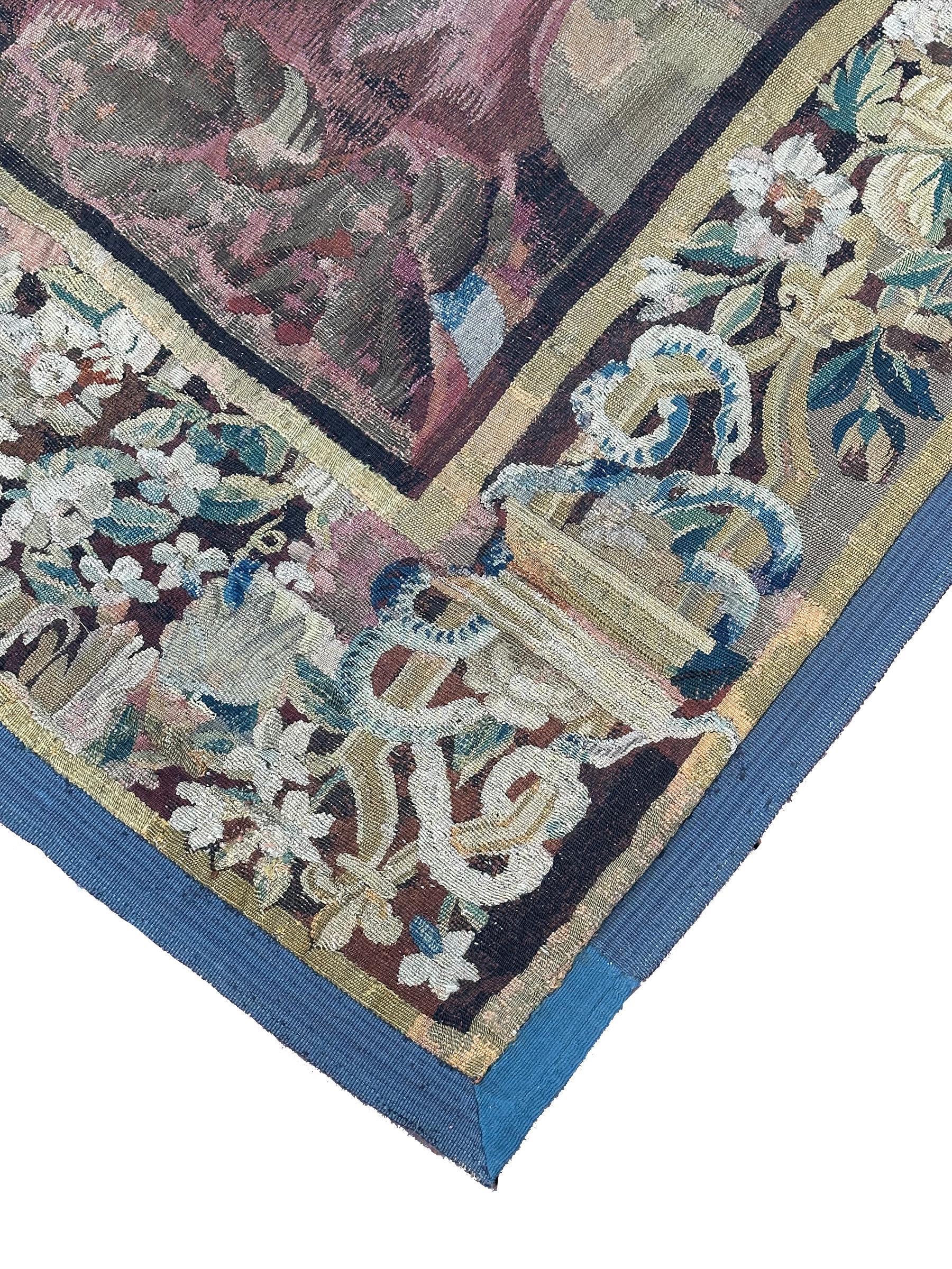 Early 18th century Flemish antique tapestry 10x13 Verdure Wool & Silk 297x384cm For Sale 11