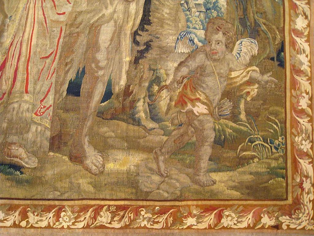 Tissé à la main Tapisserie mythologique flamande du début du XVIIIe siècle avec Odysseus et Pénélope en vente
