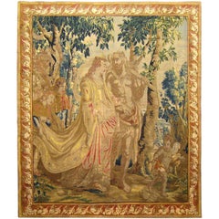 Antique Early 18th Century Flemish Mythological Tapestry with Odysseus and Penelope