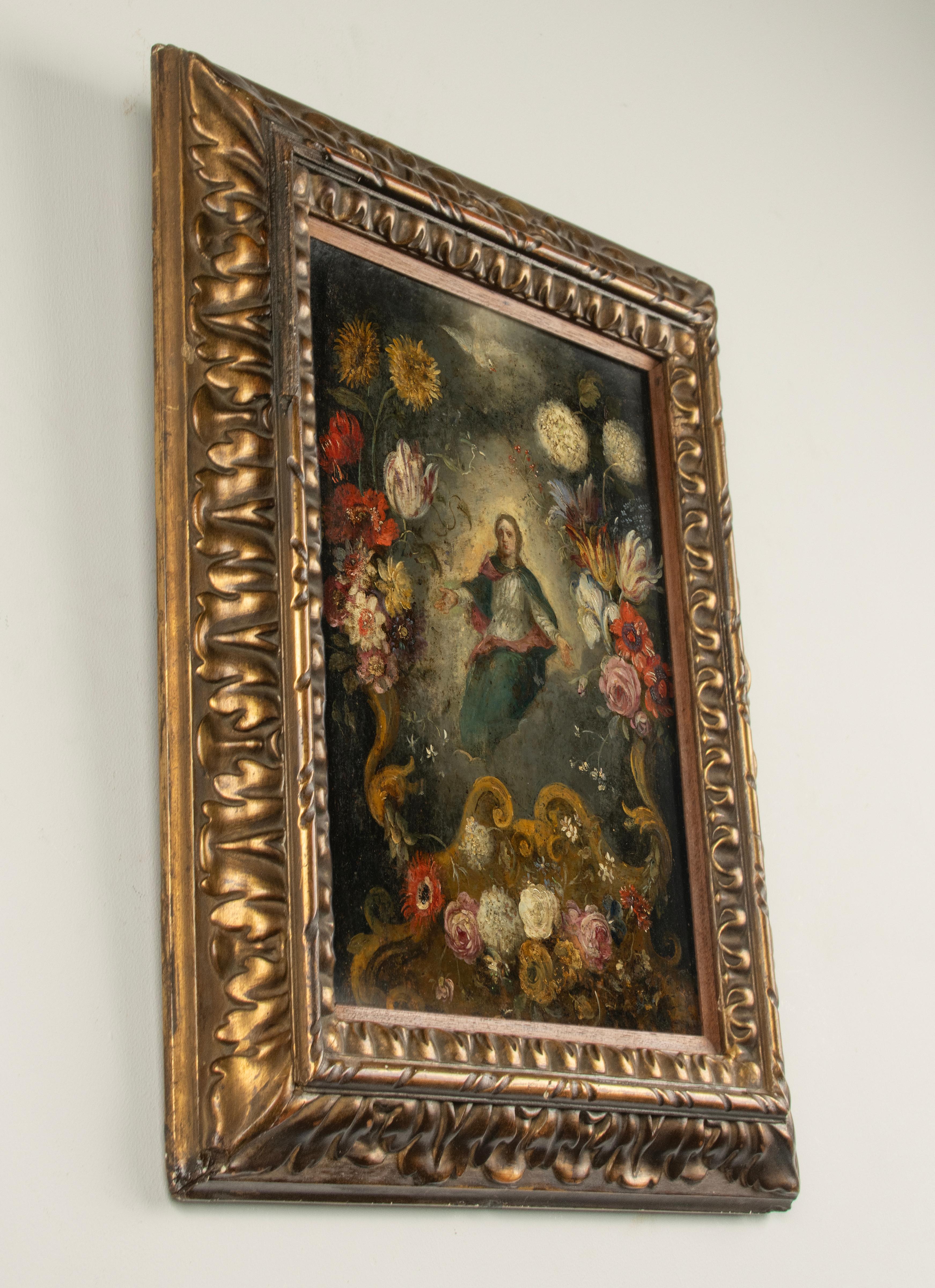 Flämisches Gemälde des frühen 18. Jahrhunderts - Öl auf Kupfer - Die Unbefleckte Empfängnis im Angebot 5