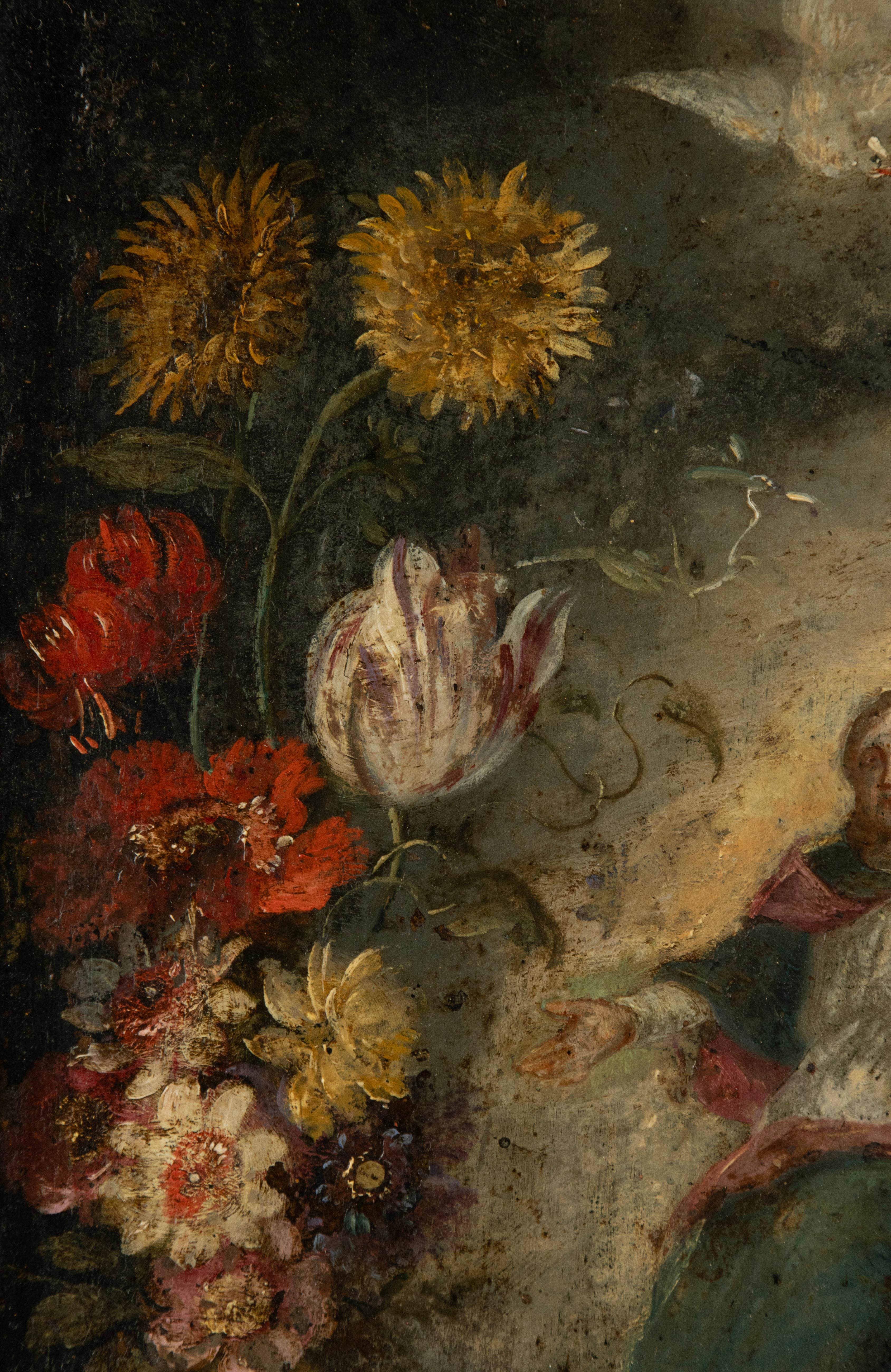 Flämisches Gemälde des frühen 18. Jahrhunderts - Öl auf Kupfer - Die Unbefleckte Empfängnis (Handbemalt) im Angebot