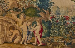 Early 18th century Flemish tapestry "Children’s Bacchanal"