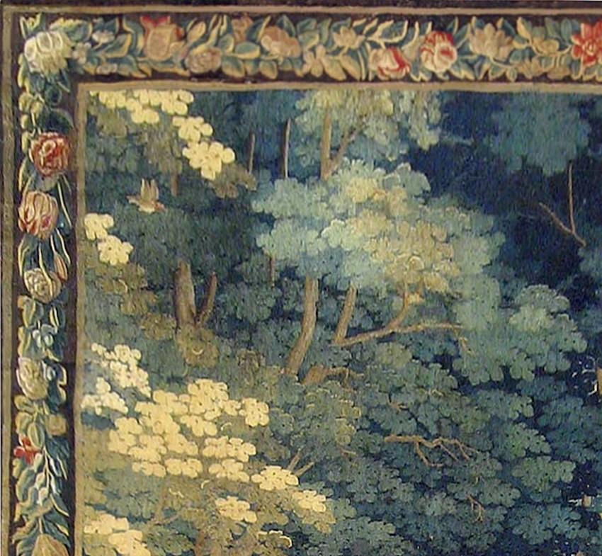 Wool Early 18th Century Flemish Verdure Rustic Tapestry
