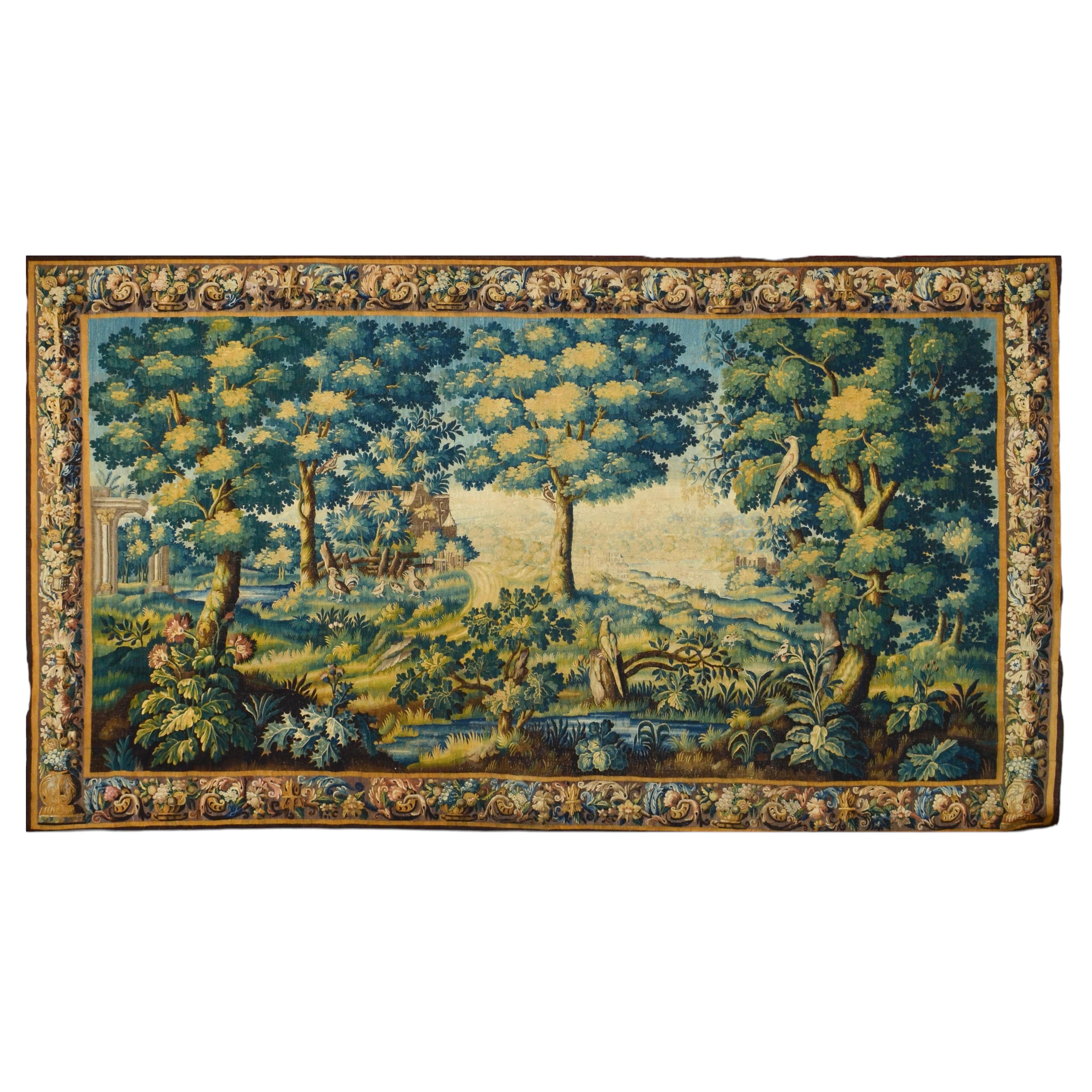 Tapiz francés antiguo de principios del siglo XVIII - «Verdure» en venta