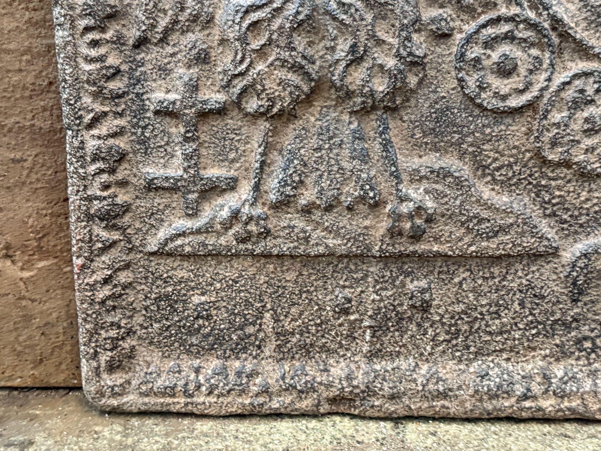 Early 18th Century French 'Arms of Lorraine' Fireback / Backsplash For Sale 1